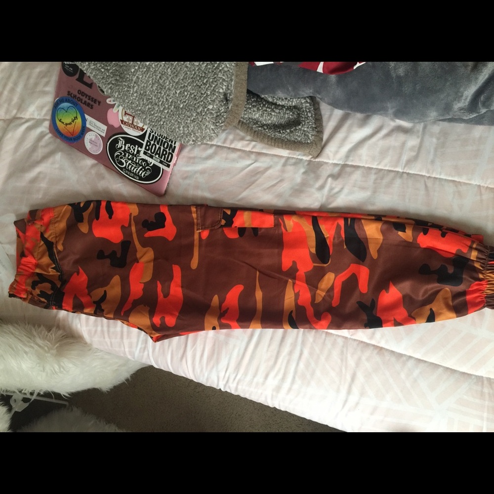 Orange camo pants